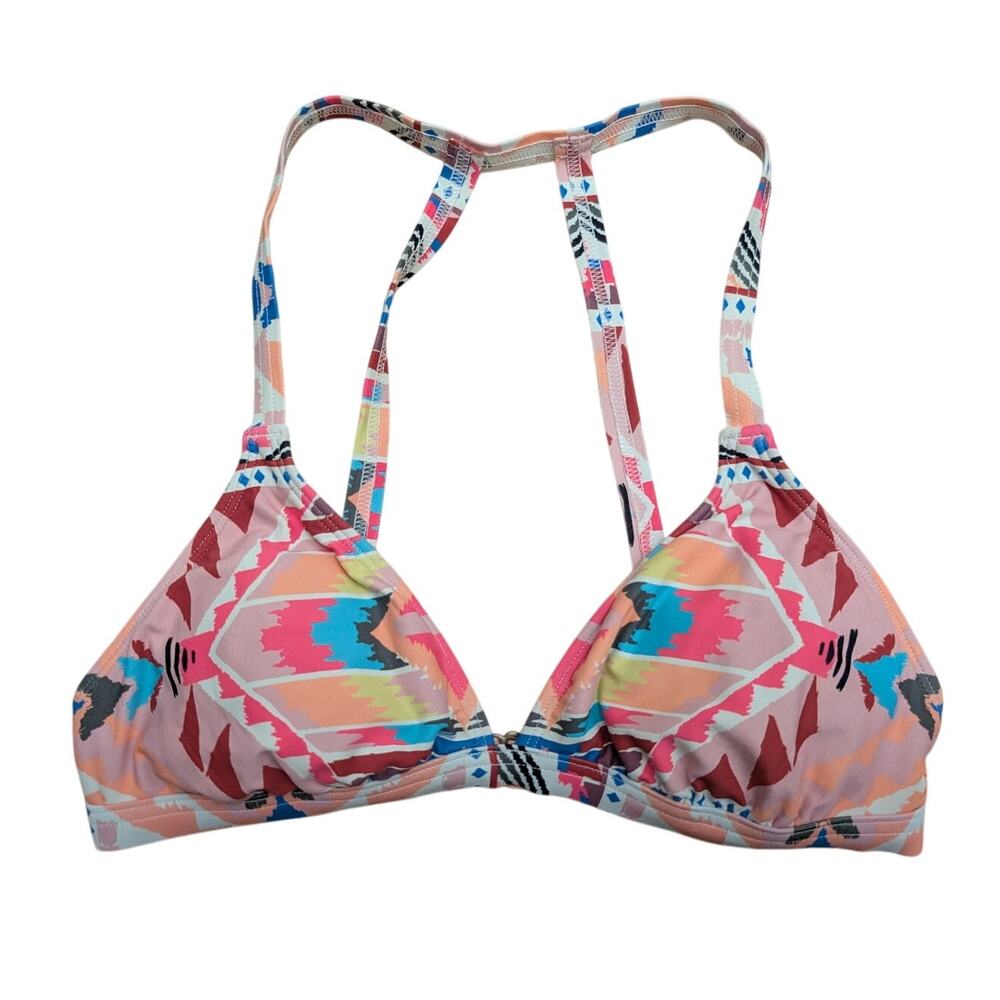Billabong Tribe Time Swim Bikini Top Triangle Pink Summer Beach Babe Y2K Boho
